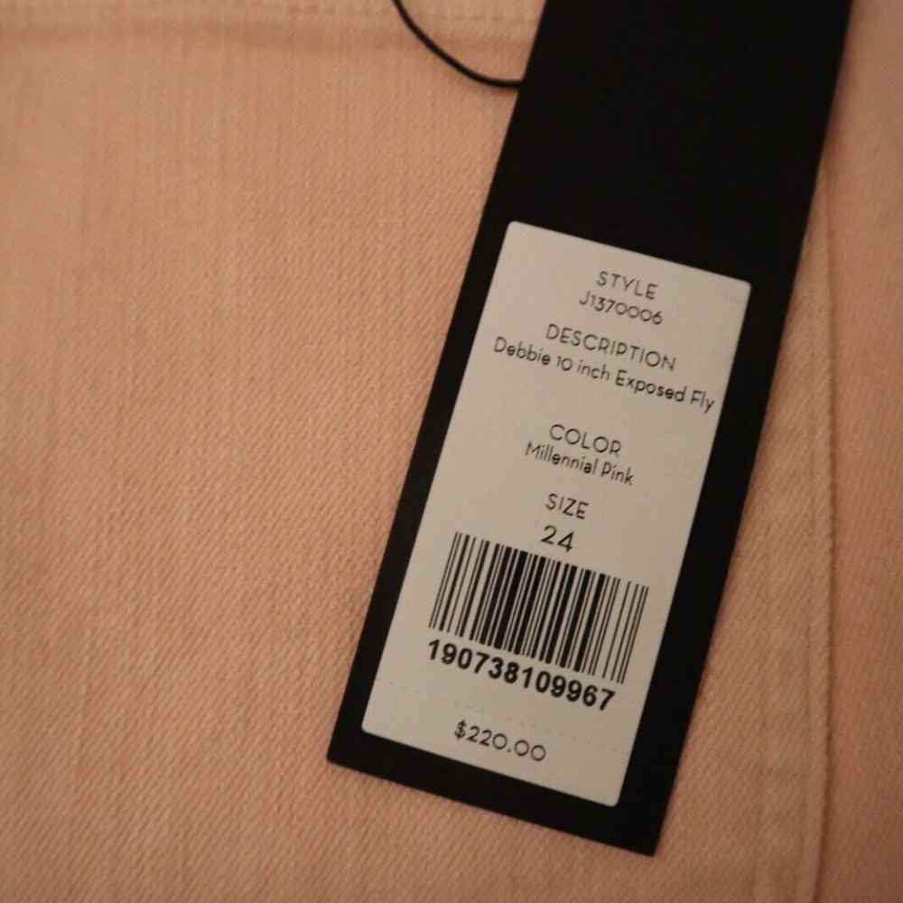 Veronica Beard Pink Jeans Debbie 10" Skinny Button Fly Size 24/25 Waist New Tag - Picture 5 of 6